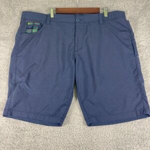 WILLIAM MURRAY Men's Khaki Golf‎ Shorts Size 40 Blue Straight Fit